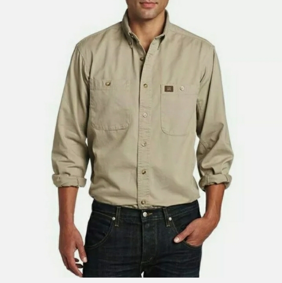 NWT RIGGS Longsleeve Khaki Work Shirt 3XT - Picture 2 of 6